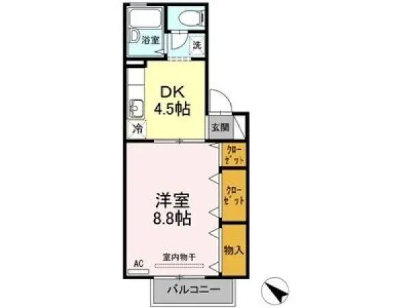 1-202号室の間取り図