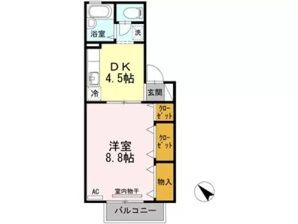 2-202号室の間取り図