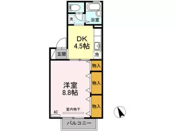 3-206号室の間取り図