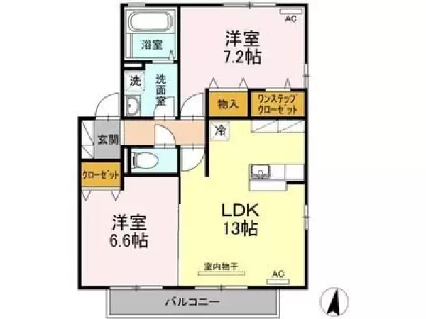 201号室の間取り図