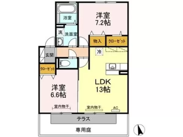 202号室の間取り図