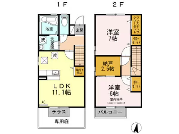 102号室の間取り図