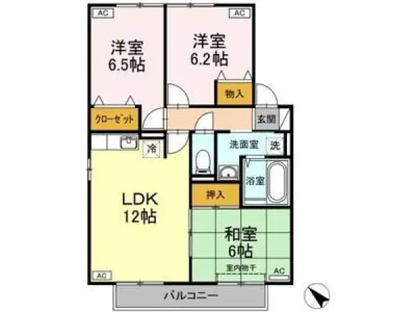 202号室の間取り図