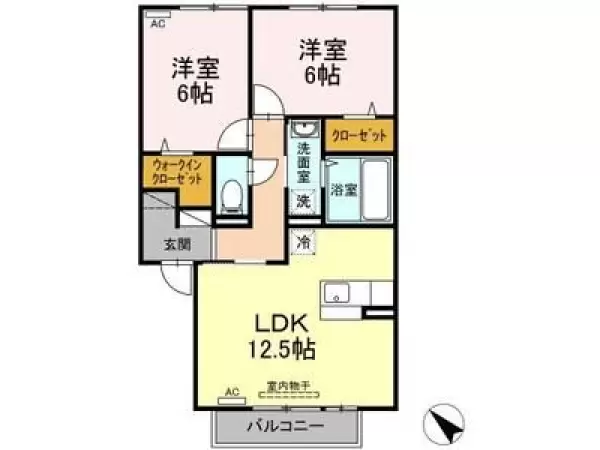 202号室の間取り図