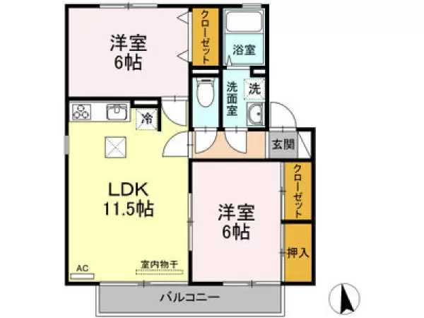 102号室の間取り図