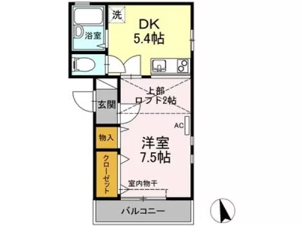 202号室の間取り図