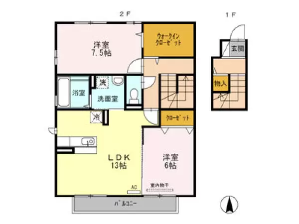 202号室の間取り図