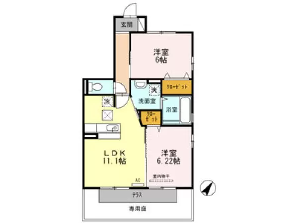 101号室の間取り図