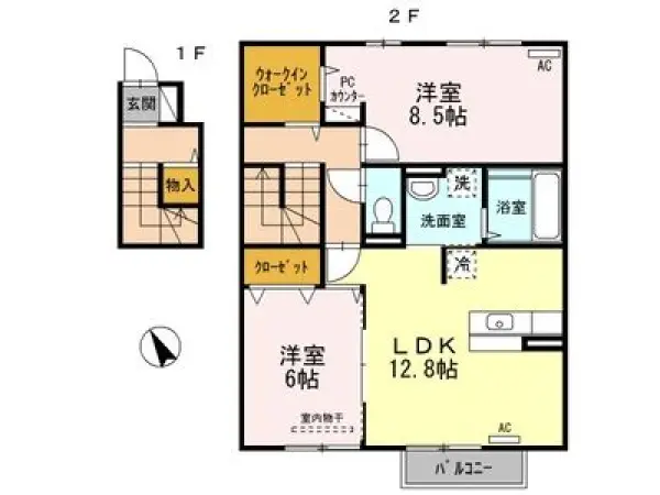202号室の間取り図
