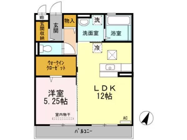 102号室の間取り図