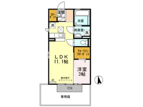 102号室の間取り図