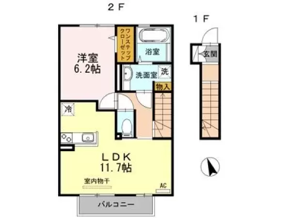 202号室の間取り図