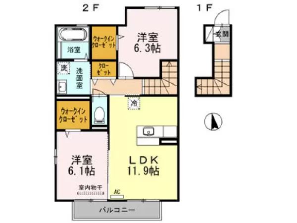 205号室の間取り図