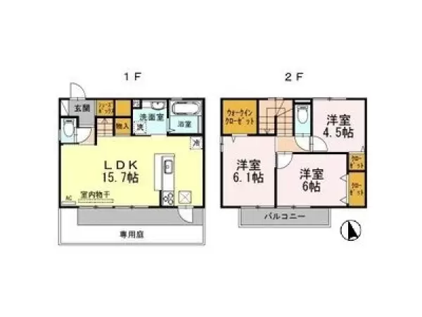 F号室の間取り図
