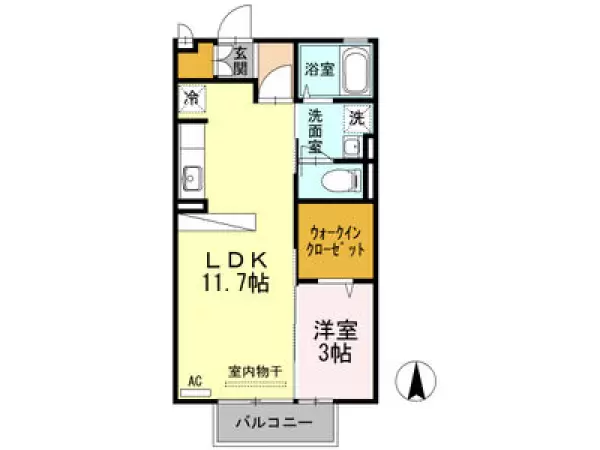 206号室の間取り図