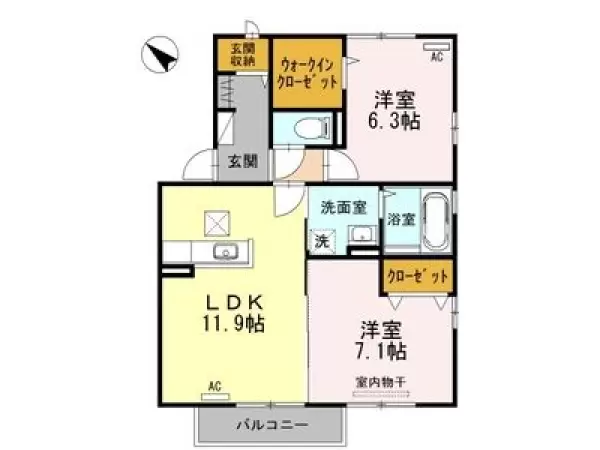 101号室の間取り図