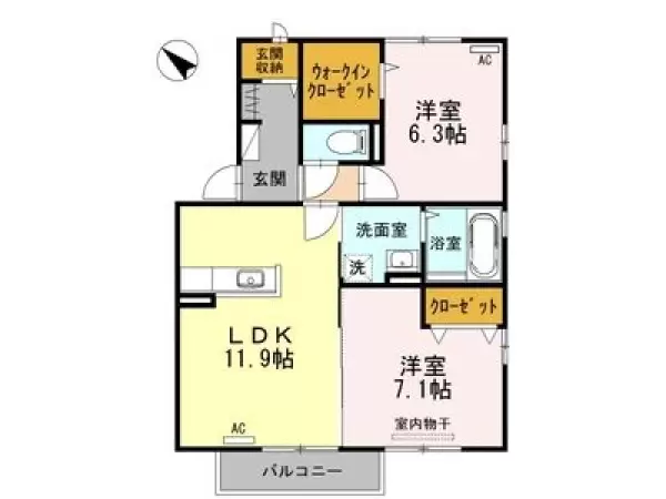 201号室の間取り図