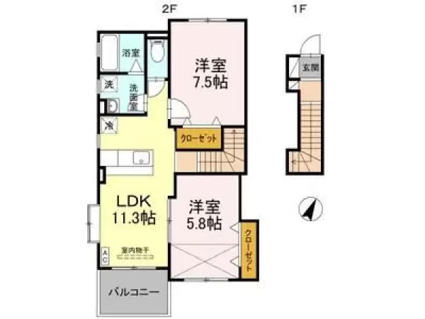 202号室の間取り図