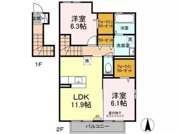 201号室の間取り図