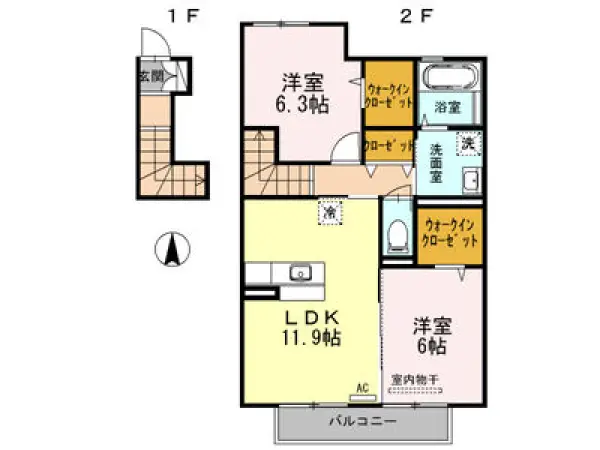 202号室の間取り図