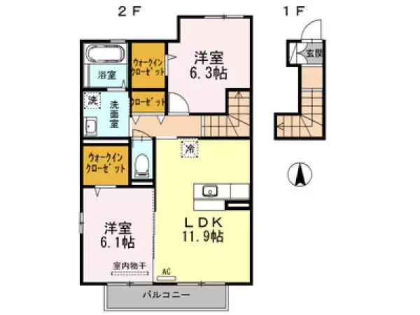 203号室の間取り図