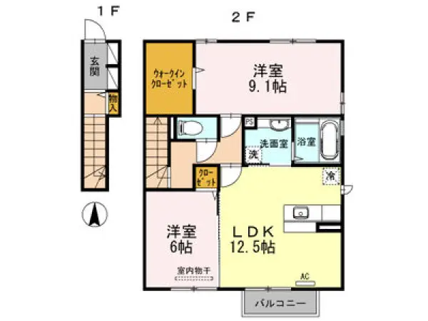 201号室の間取り図