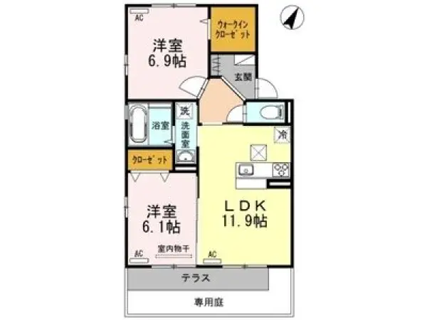 110号室の間取り図