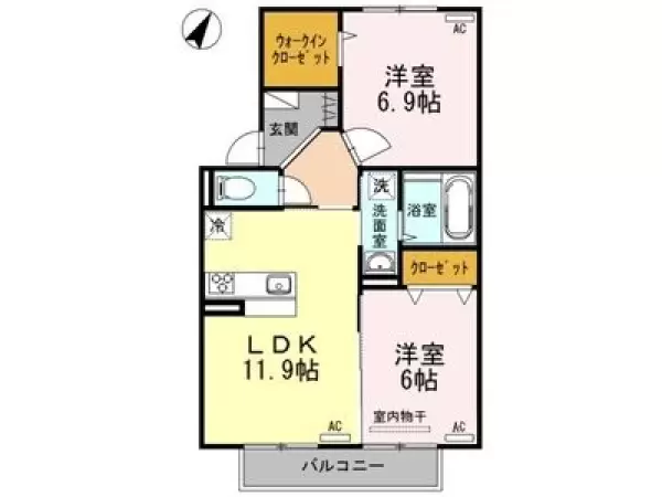 203号室の間取り図