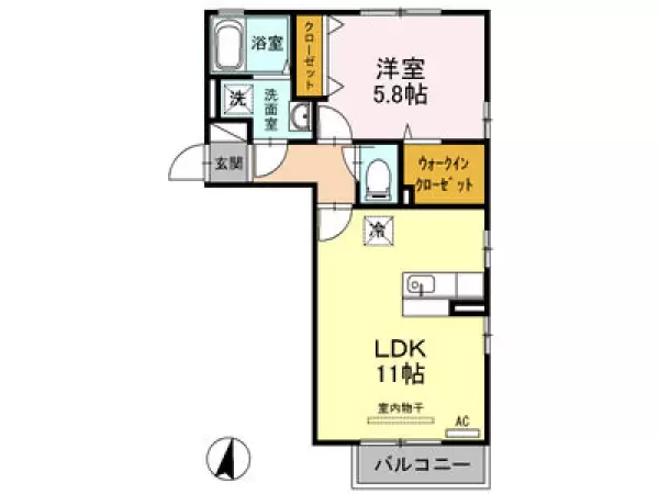 201号室の間取り図