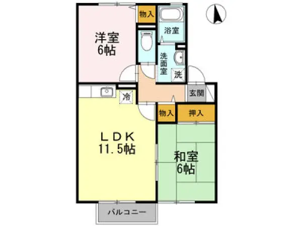 202号室の間取り図