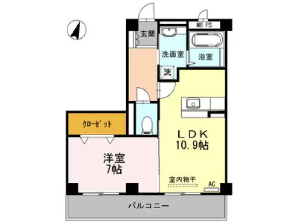 105号室の間取り図