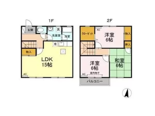 -1-2号室の間取り図