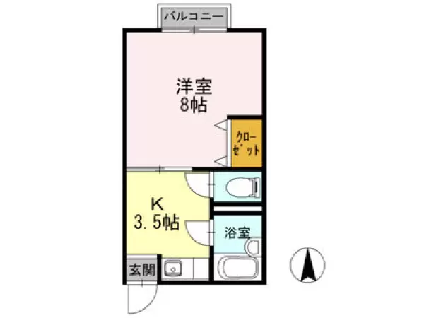 204号室の間取り図