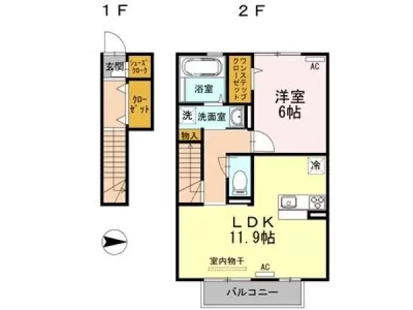 202号室の間取り図