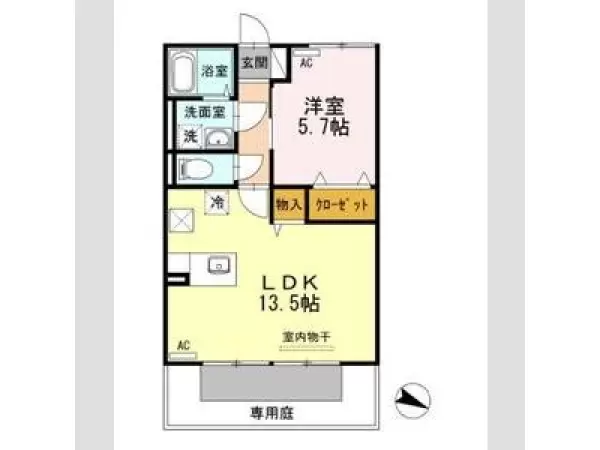 107号室の間取り図