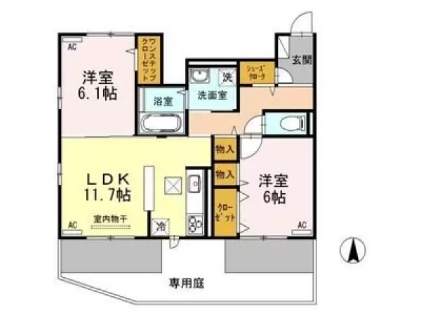 102号室の間取り図