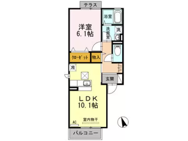 101号室の間取り図