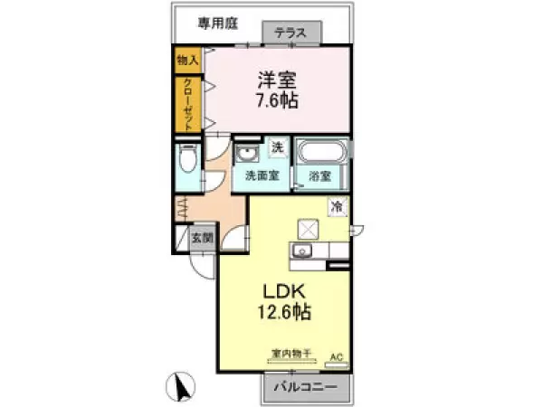 110号室の間取り図
