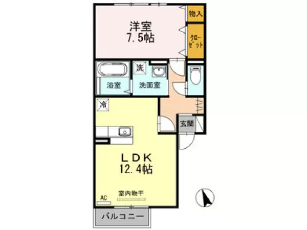 208号室の間取り図