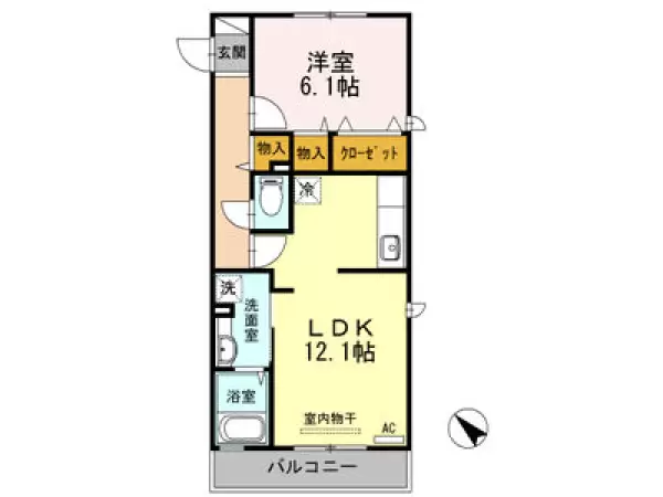 201号室の間取り図