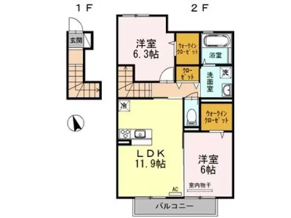 202号室の間取り図