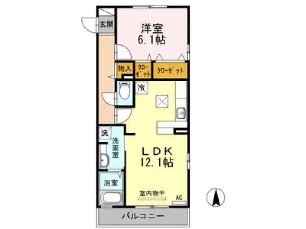 101号室の間取り図