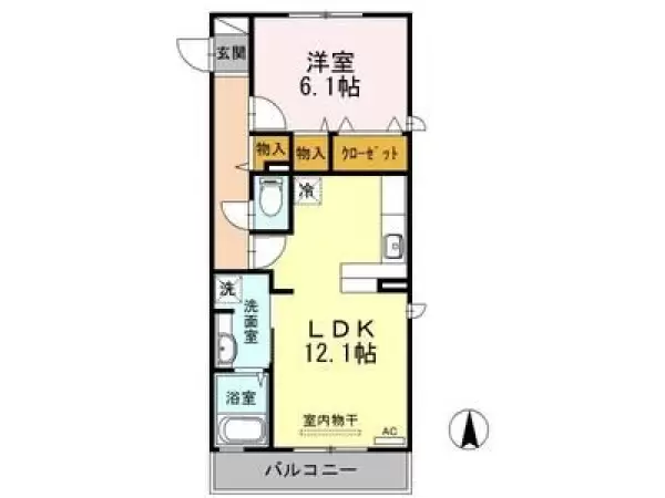 201号室の間取り図