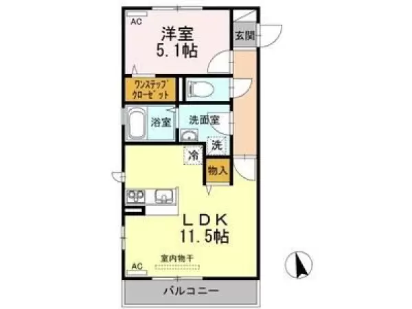 307号室の間取り図