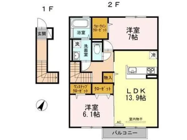 202号室の間取り図
