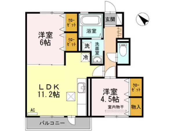 102号室の間取り図