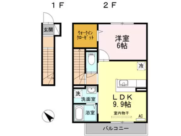 206号室の間取り図