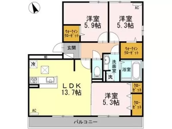101号室の間取り図