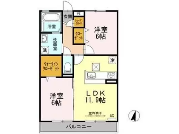 102号室の間取り図