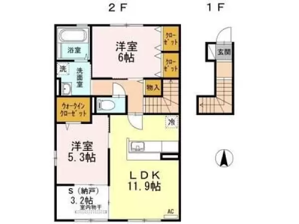 203号室の間取り図